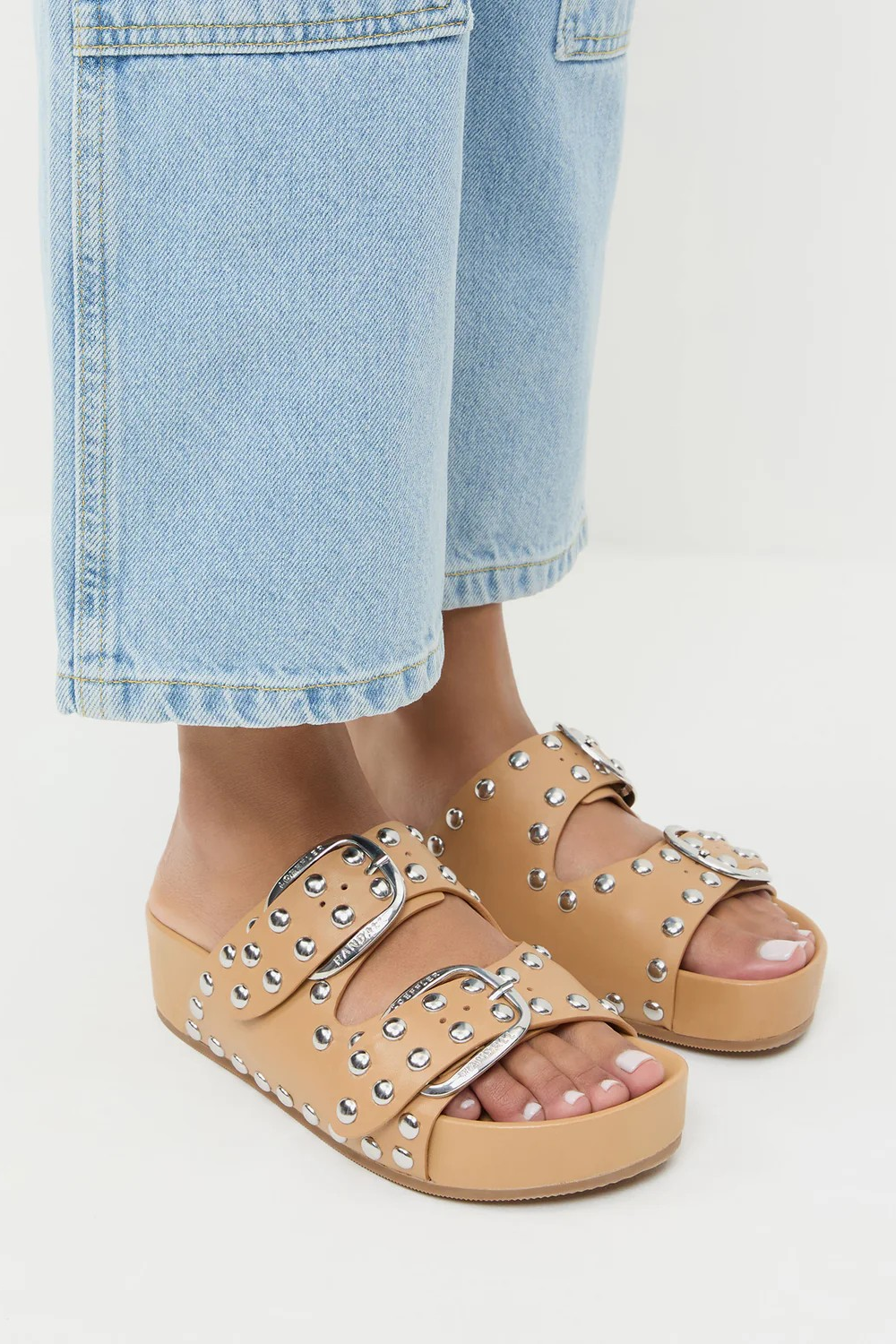 Joni Khaki Studded Sandal
