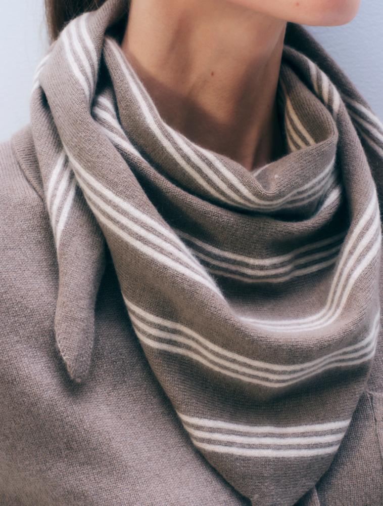 CASHMERE STRIPED NECKERCHIEF