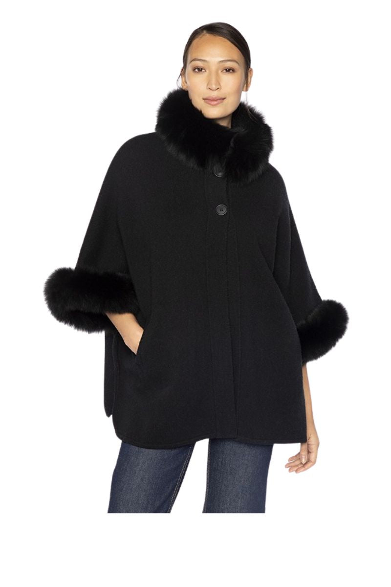 Fur Trim Zip Cardigan