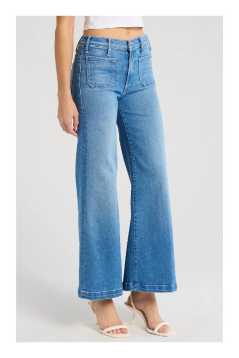 Lil' Hustler Roller Patch Pocket Sneak Wide Leg Jeans