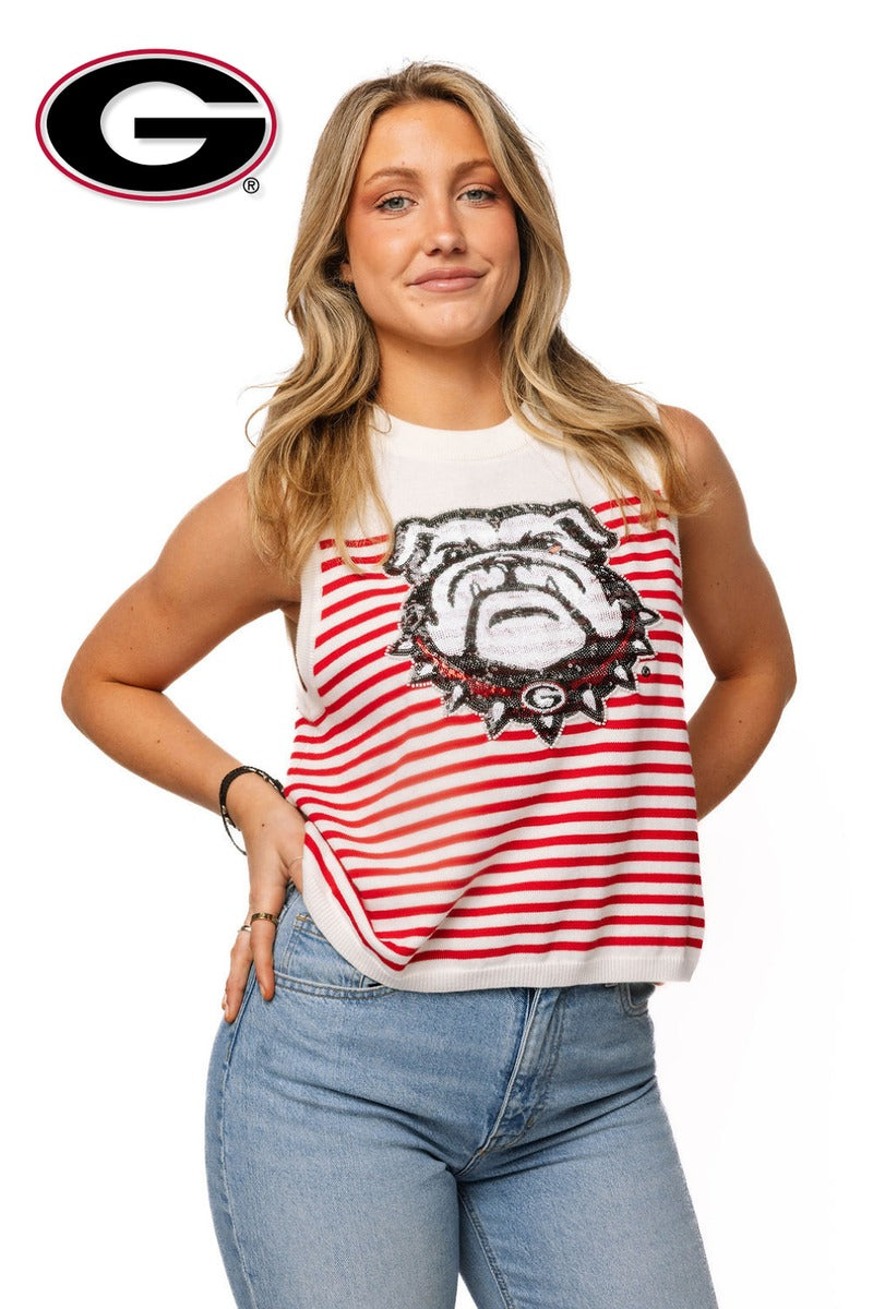 Queen of Sparkles UGA Mascot 'By QOS' Knit Tank