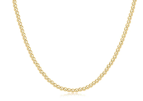 15" Choker Classic Gold 3mm Bead Necklace