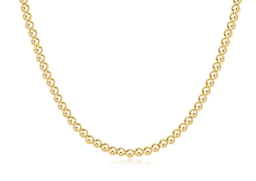 15" Choker Classic Gold 4mm Bead Necklace