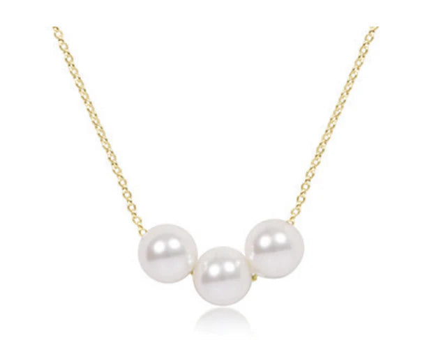 16" Necklace Gold - Joy Pearl 6mm