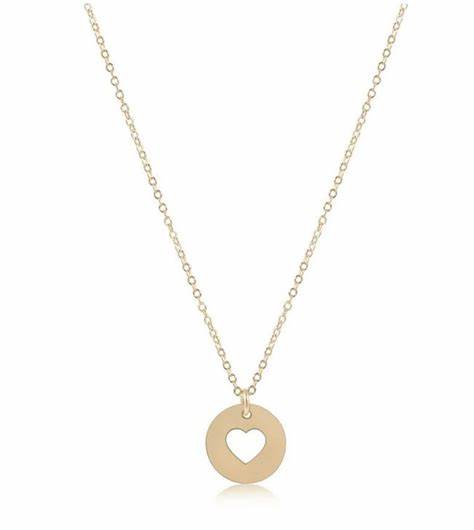 16" Necklace Gold - Love Gold Disk