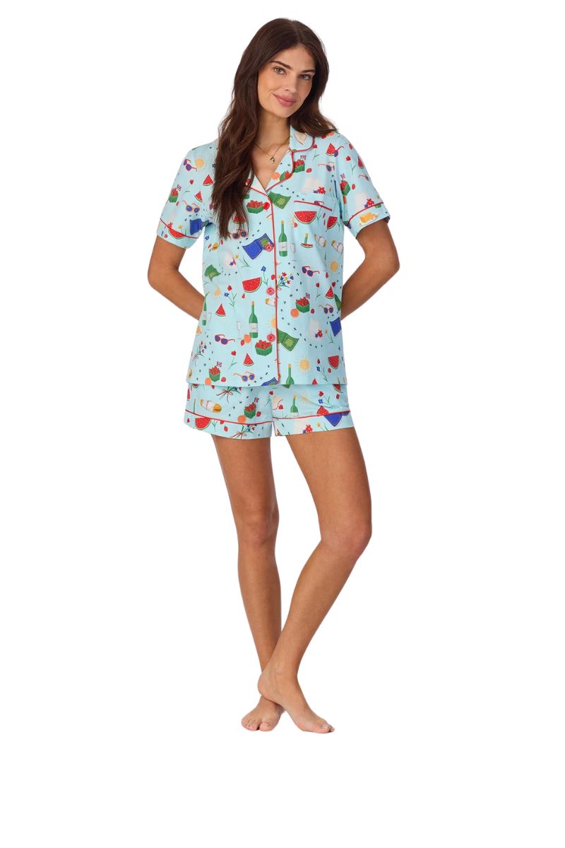 Garden Grazing Short Sleeve Classic Shorty Stretch Jersey PJ Set