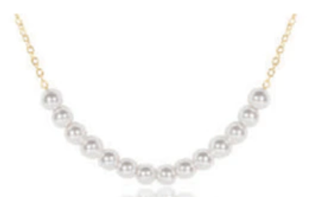 16" Necklace Gold - Classic Beaded Bliss - 4mm Pearl