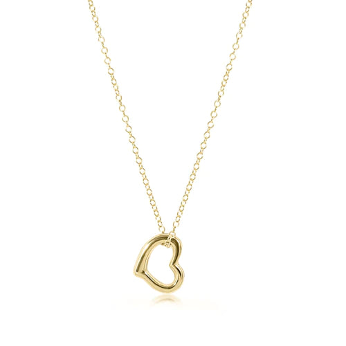 16" Necklace Gold - Love Gold Charm