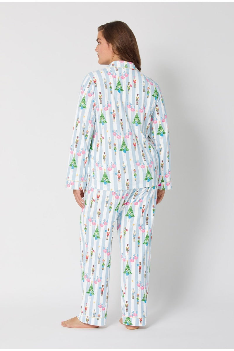 Sugarplum Stripe Long Sleeve Classic Stretch Jersey Pj Set