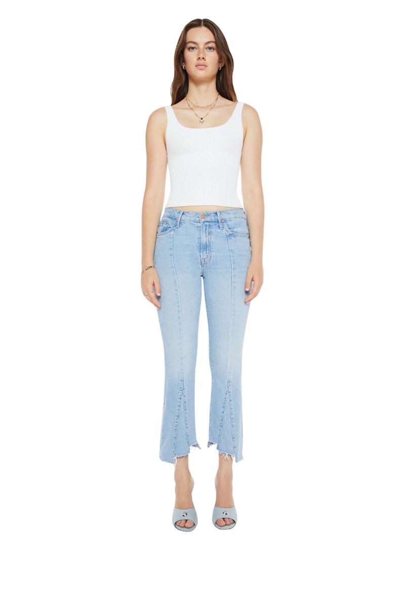 The Insider Seamed Frayed Crop Straight Leg Jeans