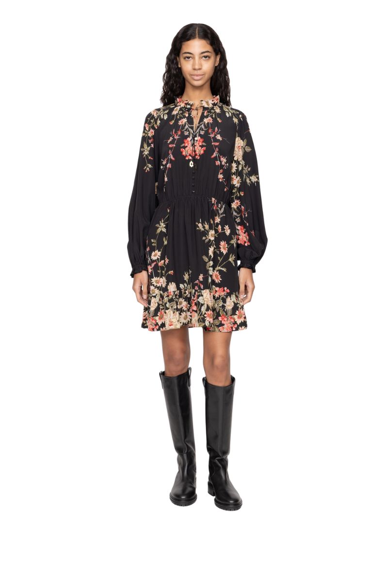 Jolie Print Long Sleeve Mini Dress