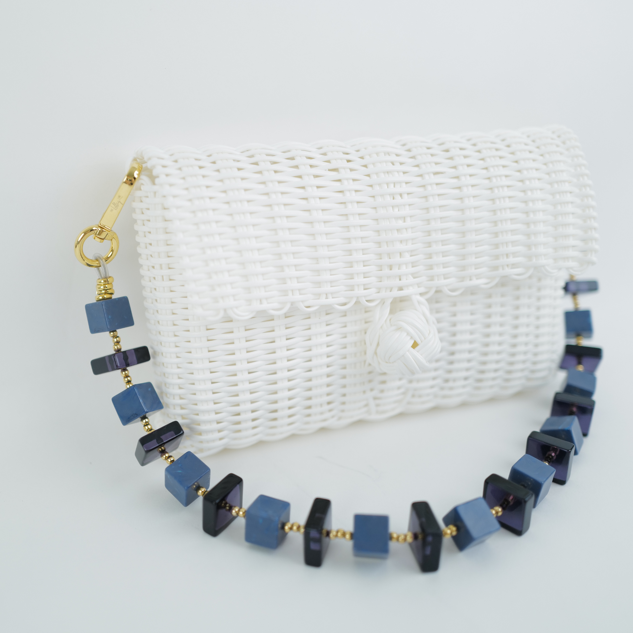 Pochette , Indigo Marble Cubes: Fog Blue