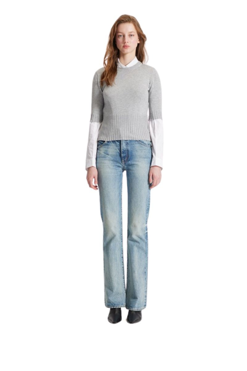 Nomia Ribbed Waist Crew Sweater Tee