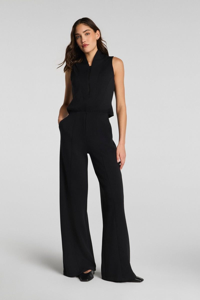 Spanx Airessentials Pintuck Half Zip Jumpsuit
