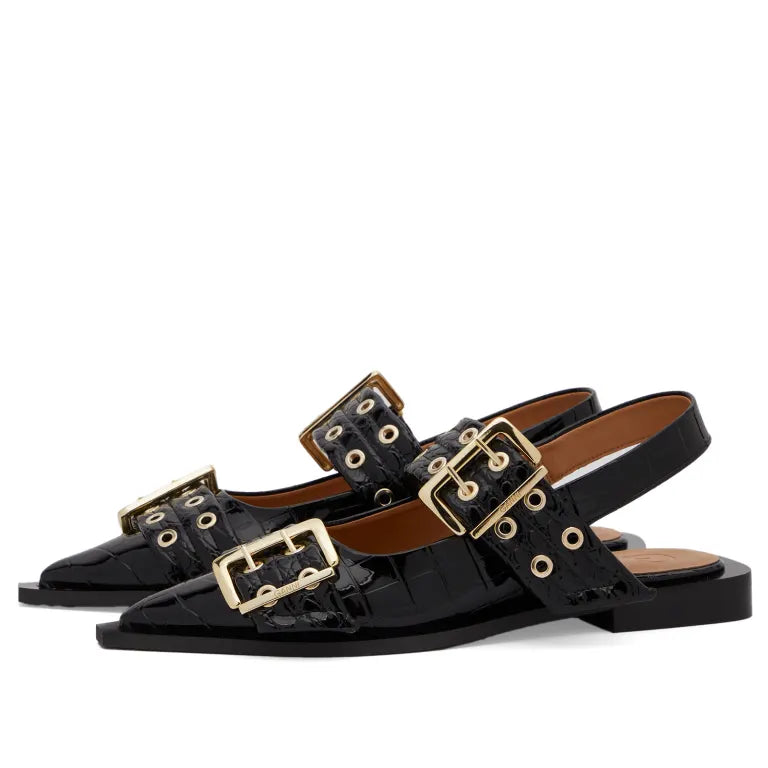 Feminine Buckle Naplack Croc