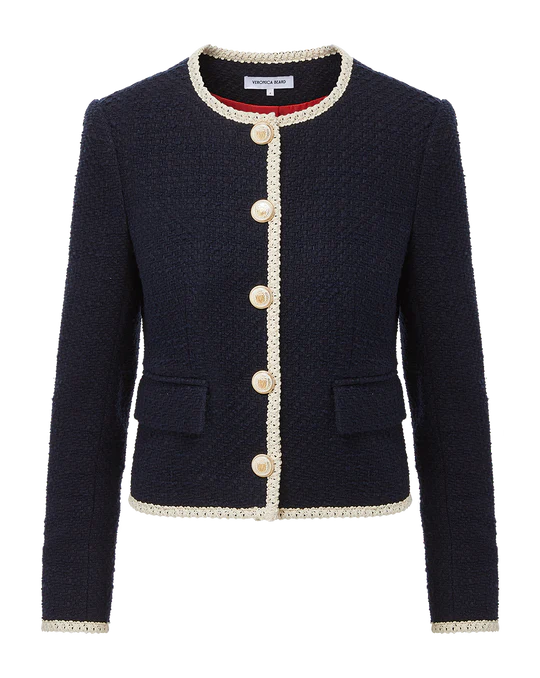 Mabel Collarless Tweed Jacket