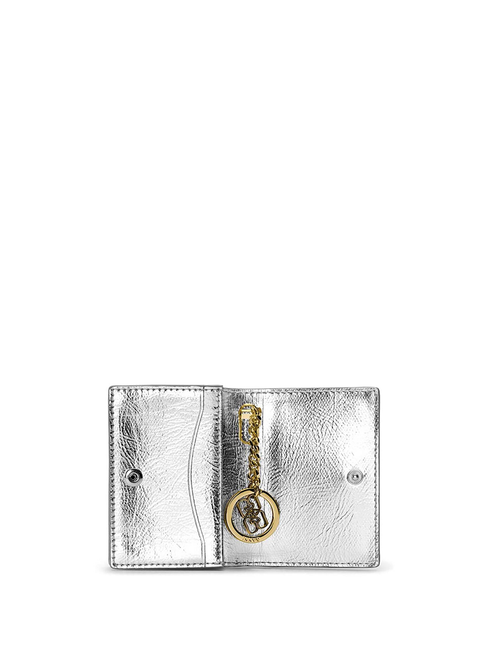 Ganni Bou Flap Card Holder Metallic