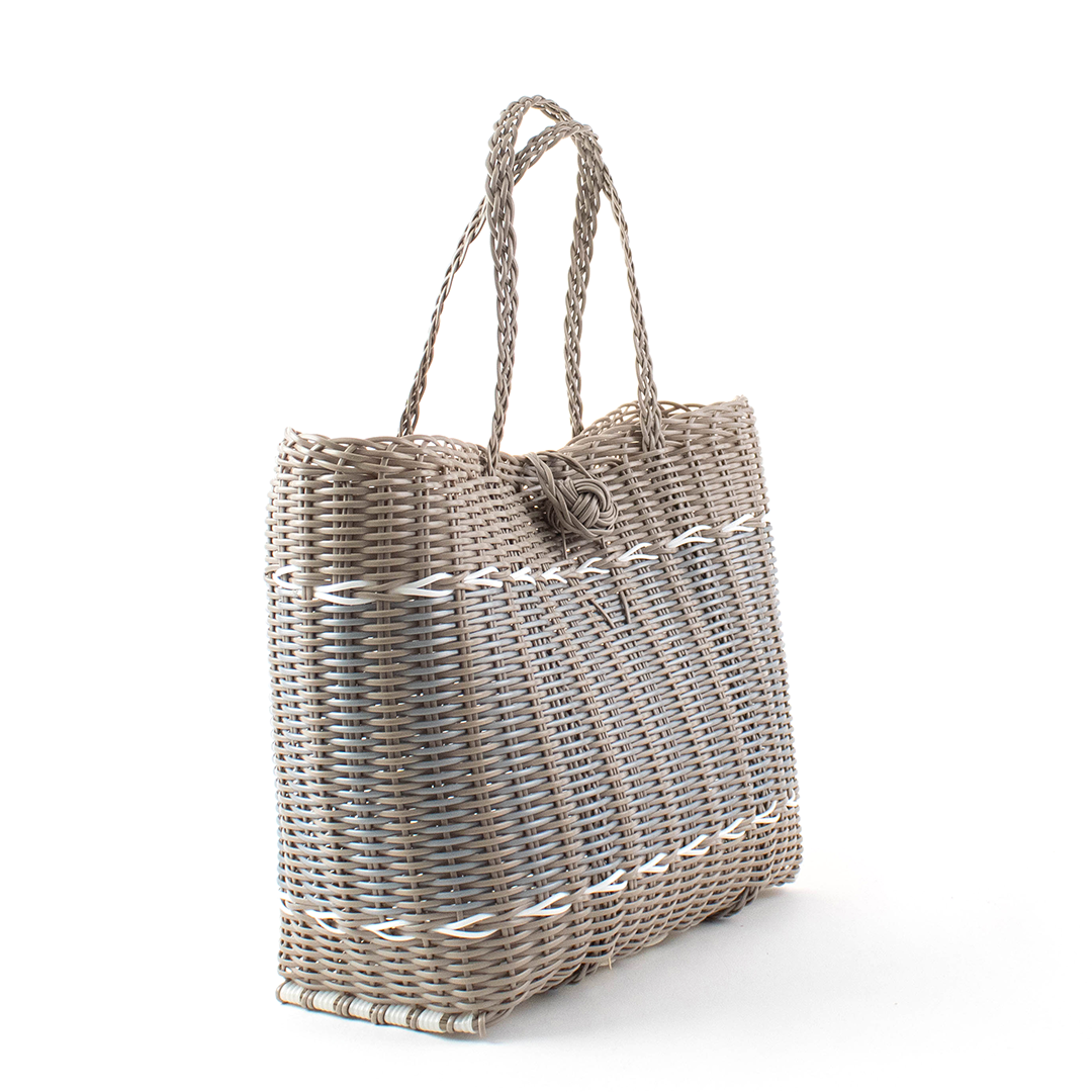 Extra Small,  Guadalupe - Putty + Silver Tote
