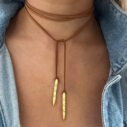 Gold Drop Wrap Necklace
