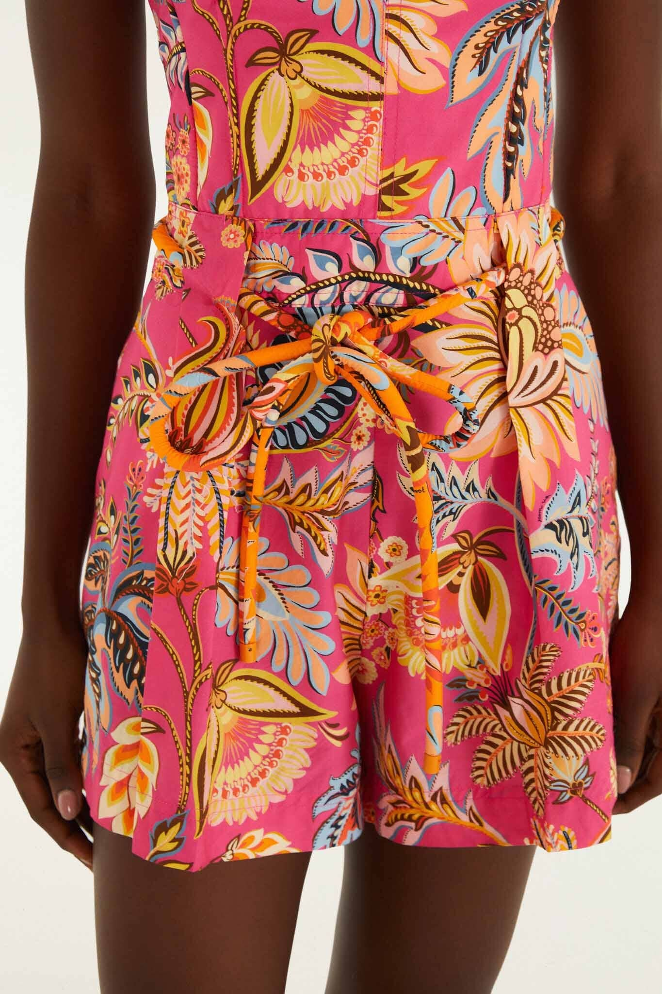 Ligia Floral Pink Mini Jumpsuit