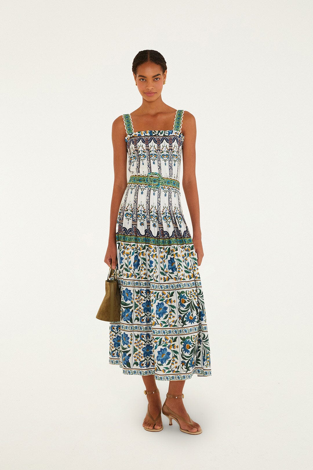 Manoela Off-White Sleeveless Belt Maxi Dress