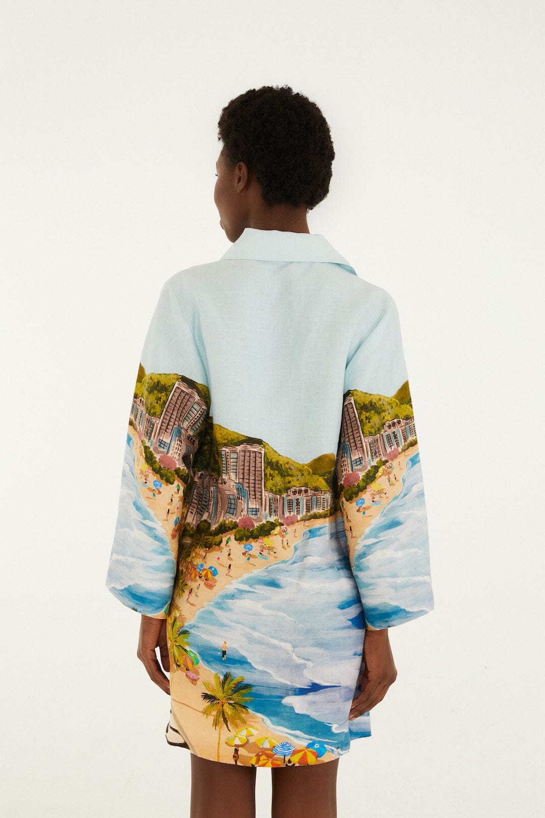 Copacabana Beach Multicolor Long Sleeve Kimono
