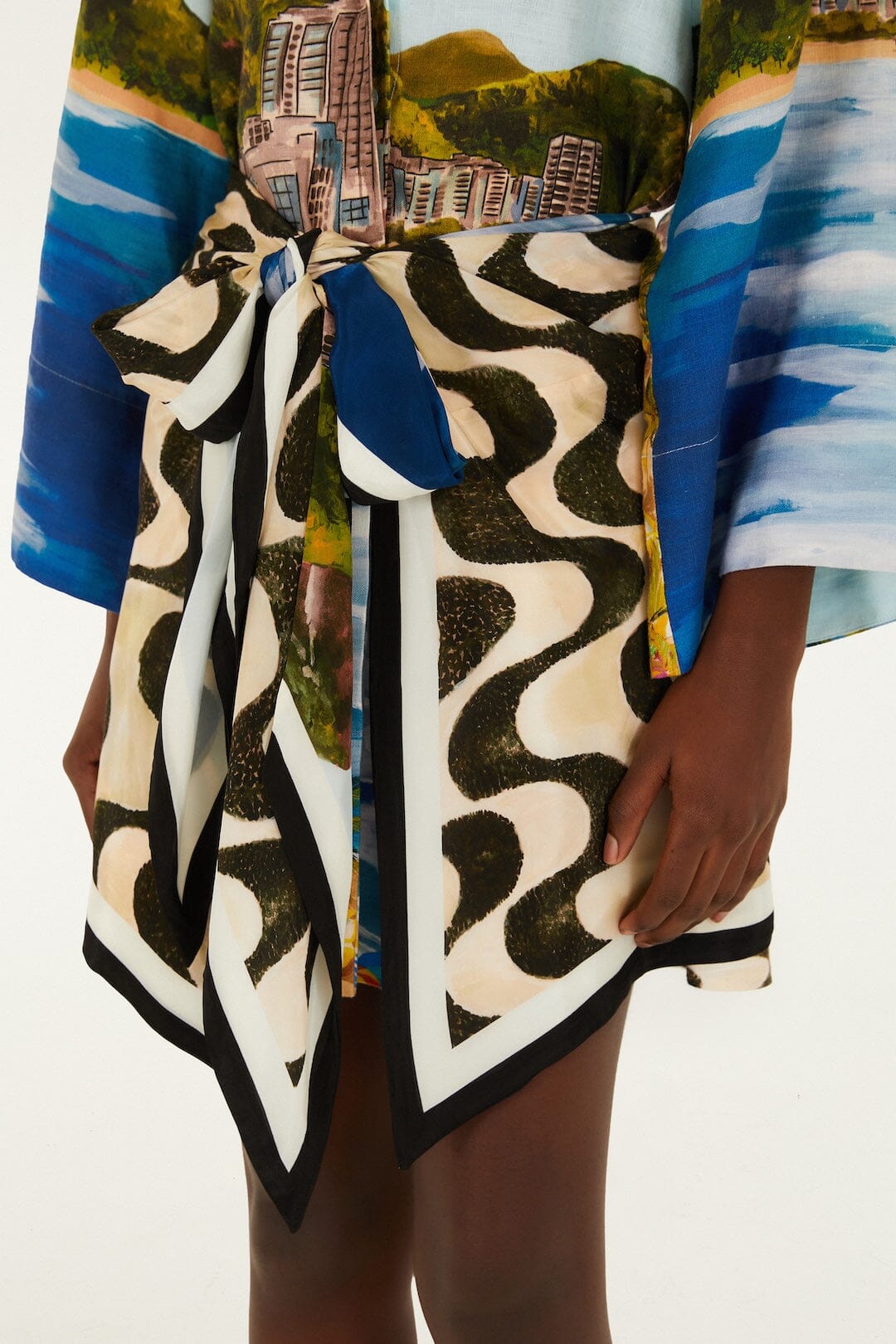 Copacabana Beach Multicolor Long Sleeve Kimono