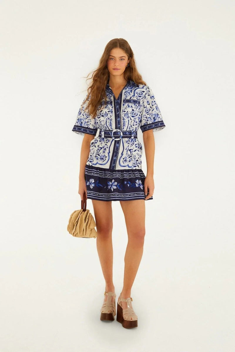 Porcelain Garden Off-White Mini Dress