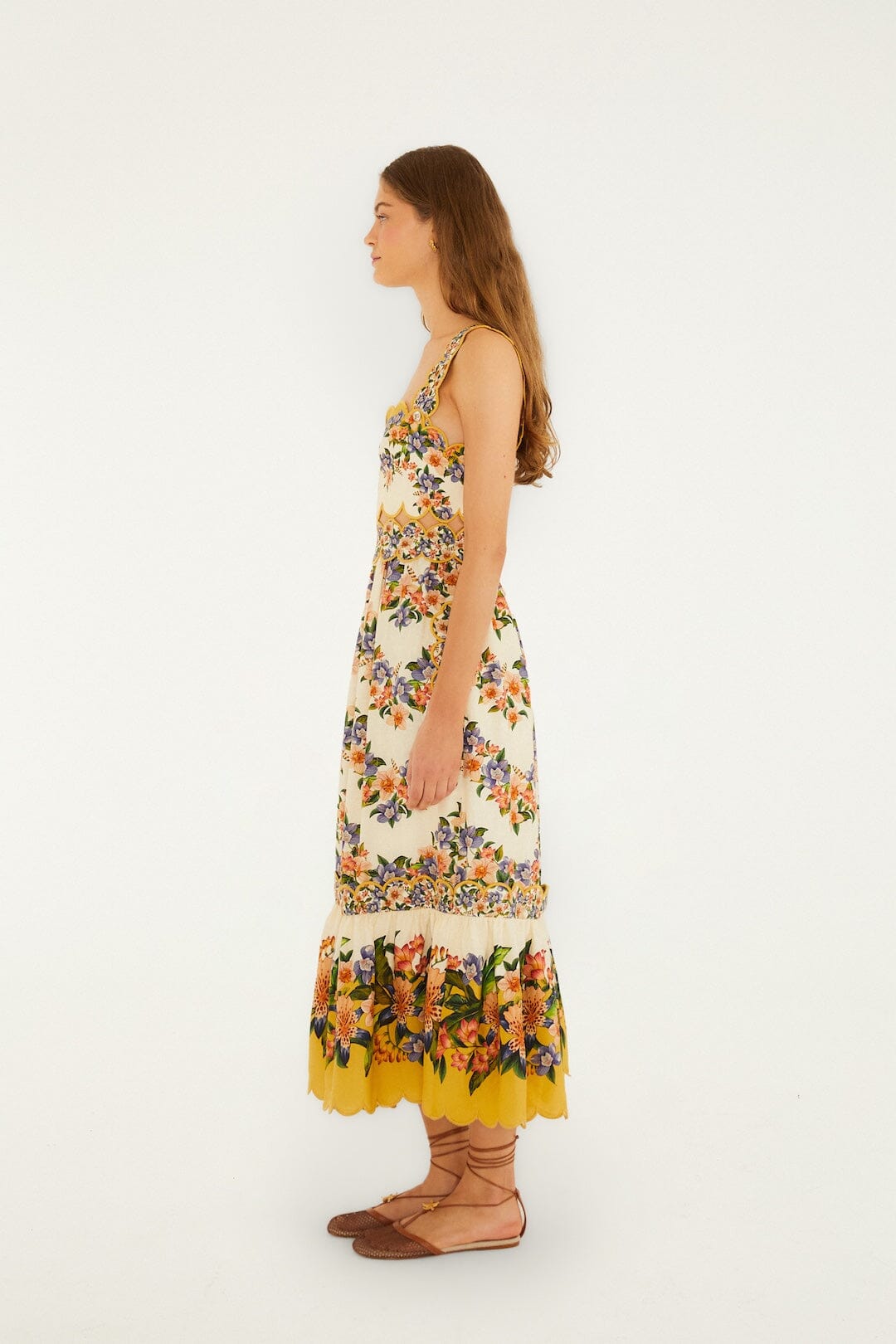 Hilo Stripes Sand Midi Dress