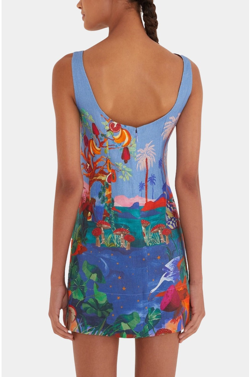 Dream Landscape Multicolor Mini Dress