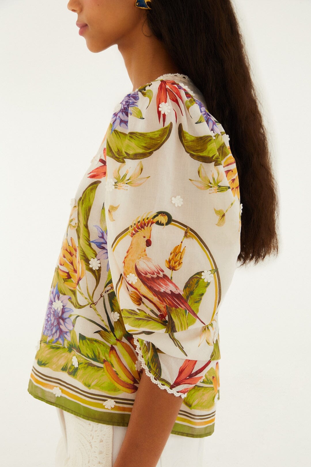 Tropical Scarf Sand Green Blouse