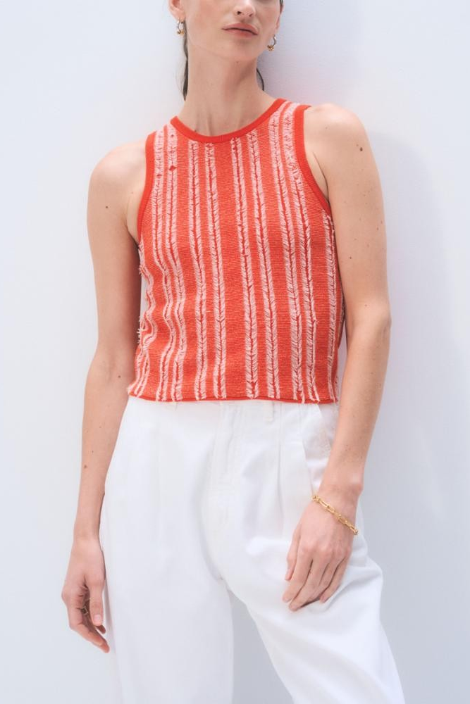 Linen Blend Textured Top