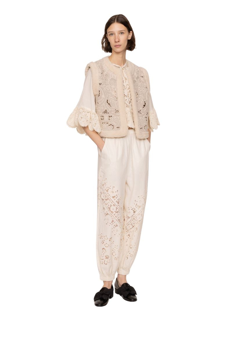 Ceci Embroidery Felt Vest