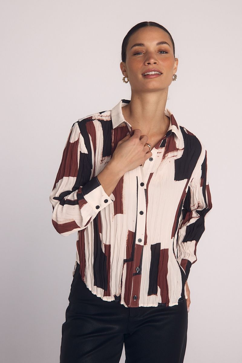Pleated Button Down