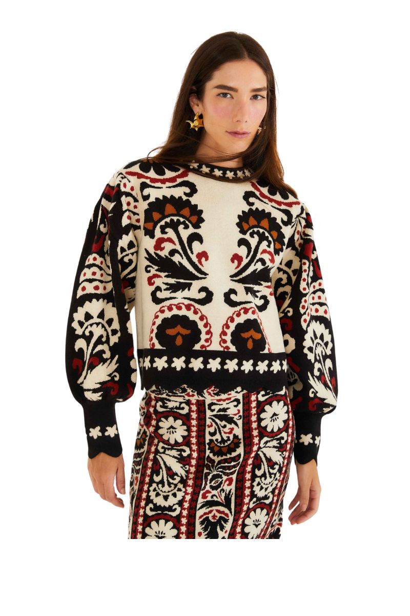 Winter Tapestry Stripes Knit Sweater