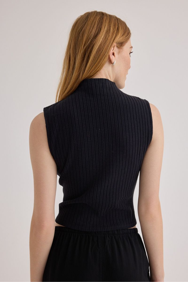 Sleeveless Mock Neck Top