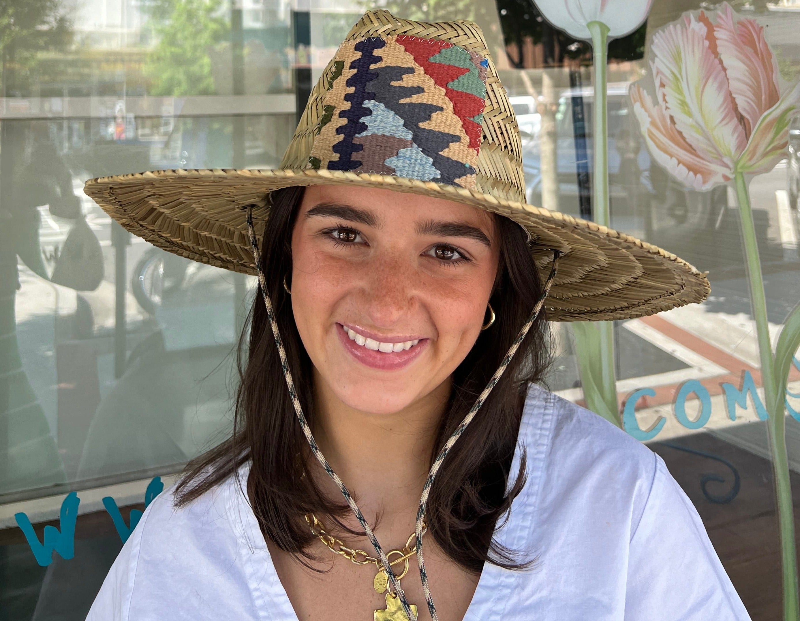 Kilim Patch Straw Hat