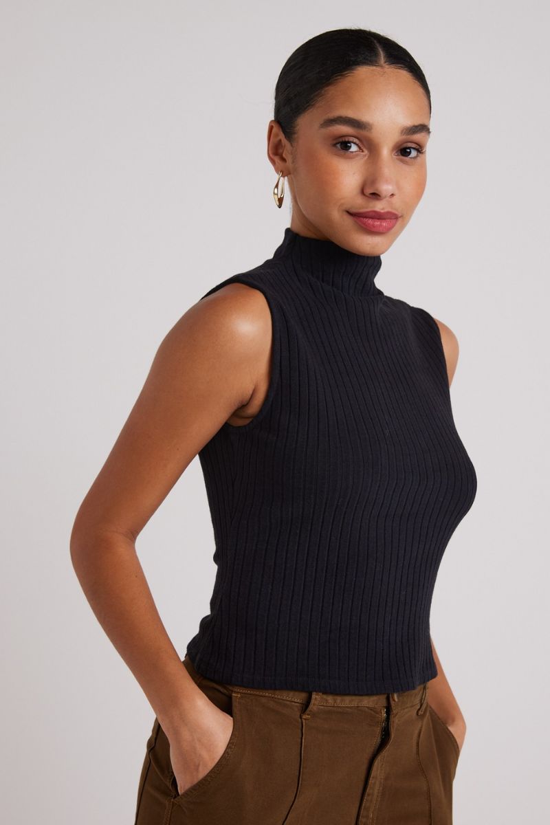 Sleeveless Mock Neck Top