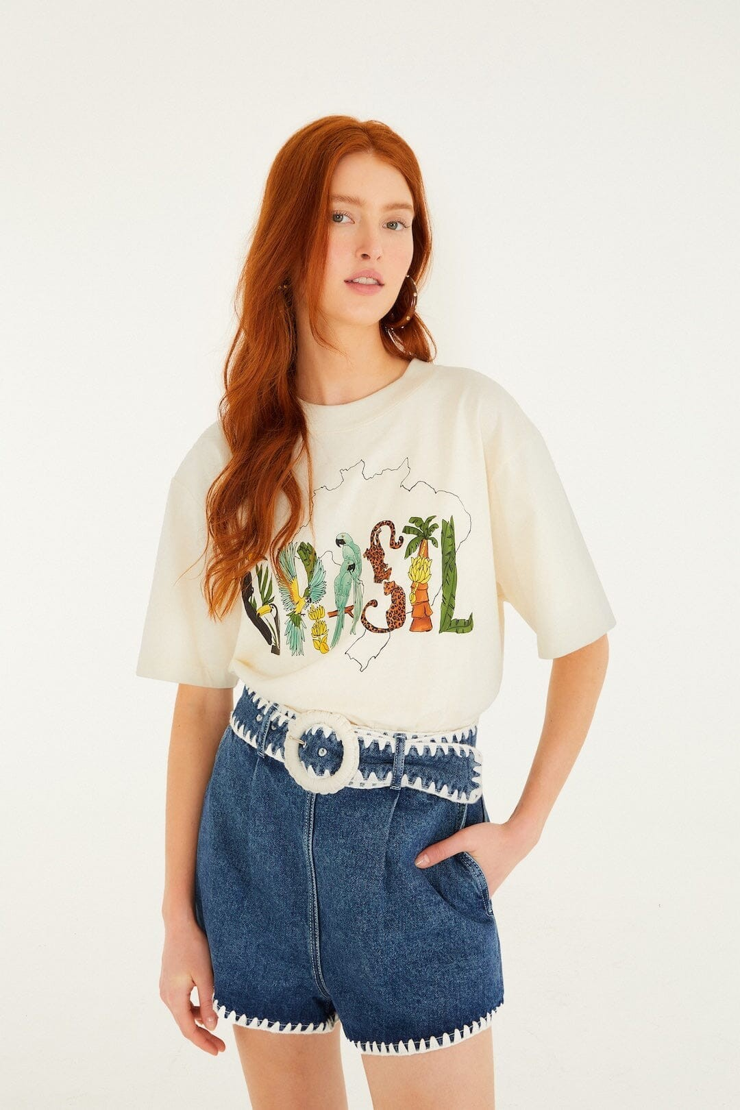 Crochet Detail Denim Shorts