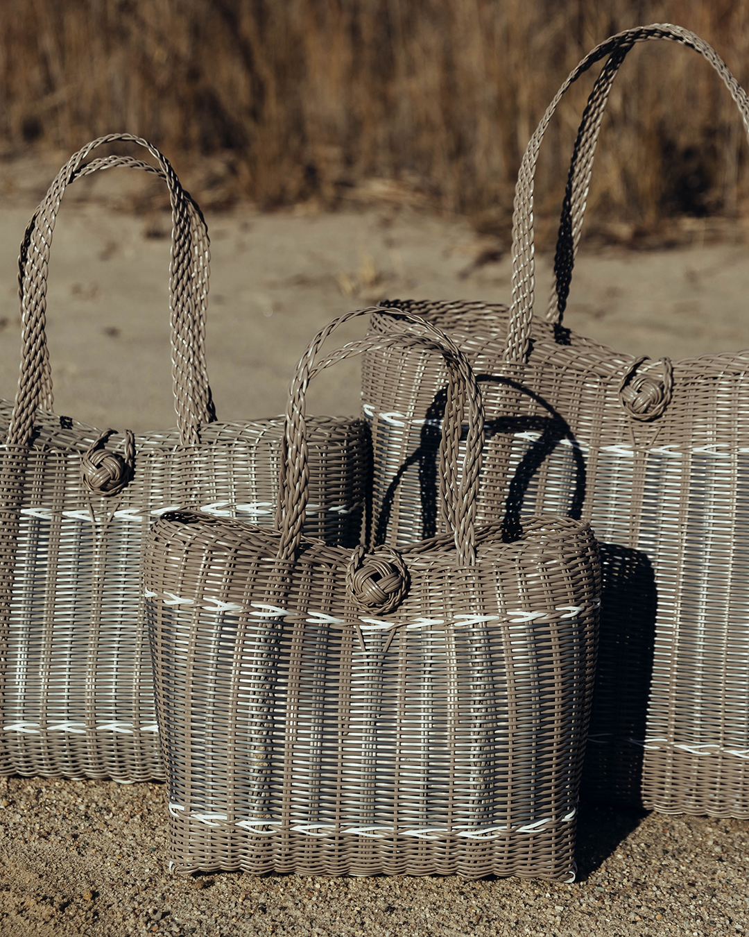 Extra Small,  Guadalupe - Putty + Silver Tote