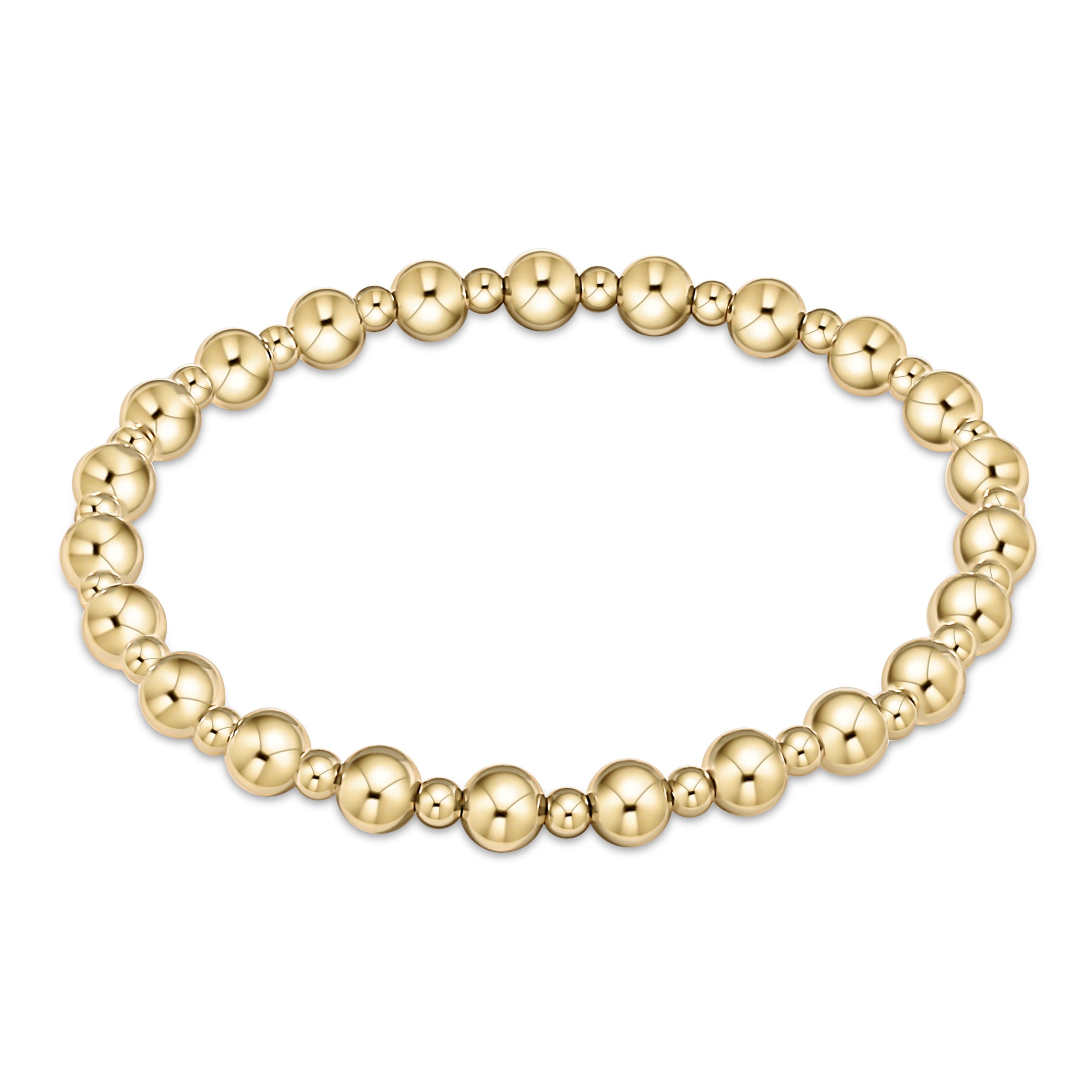 Dignity Grateful Pattern 5mm  Bead Bracelet - Gold