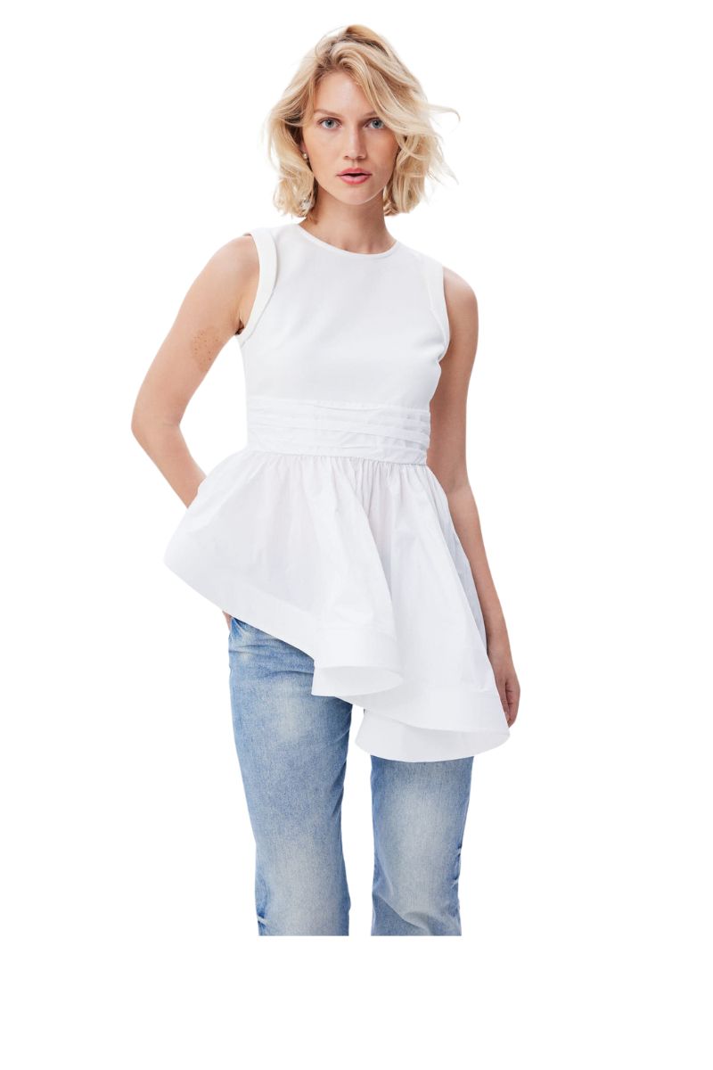 Peplum Mix-Media Top