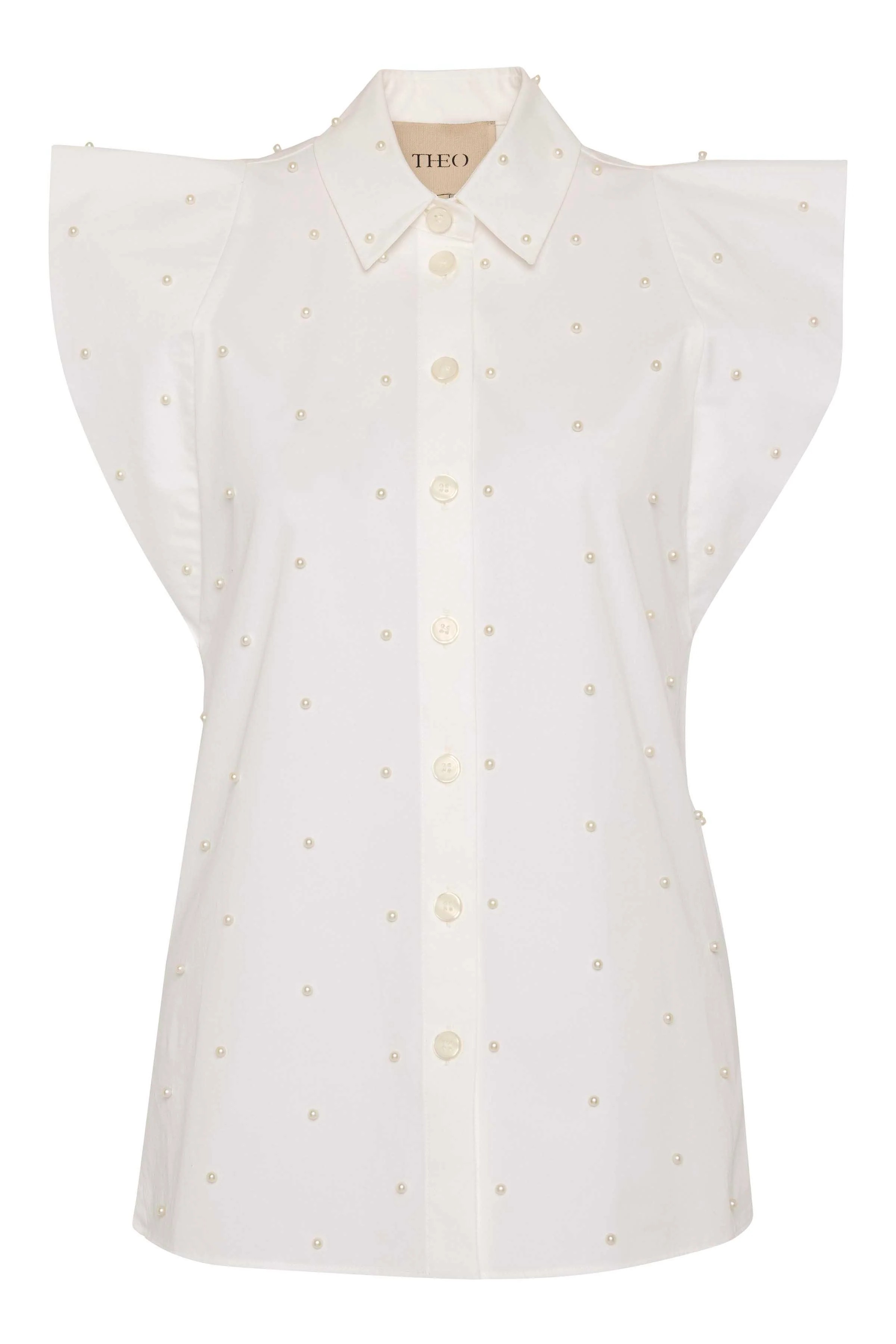 Astraea Stripe Embellished Sleeveless Shirt