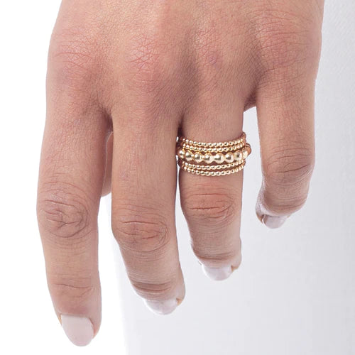 Classic Gold 3mm Bead Ring - Size 8