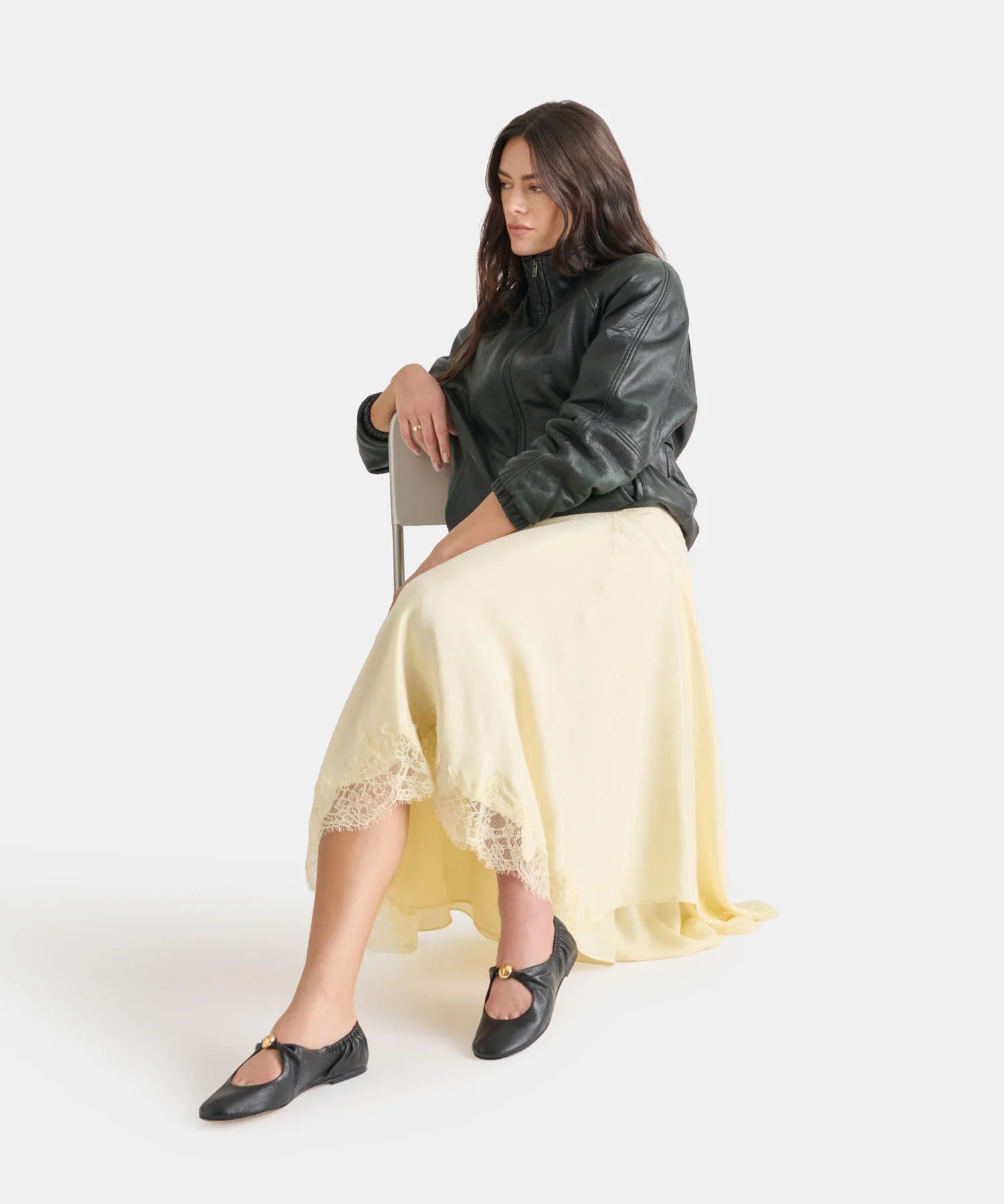 Cornel Flats in Black Leather