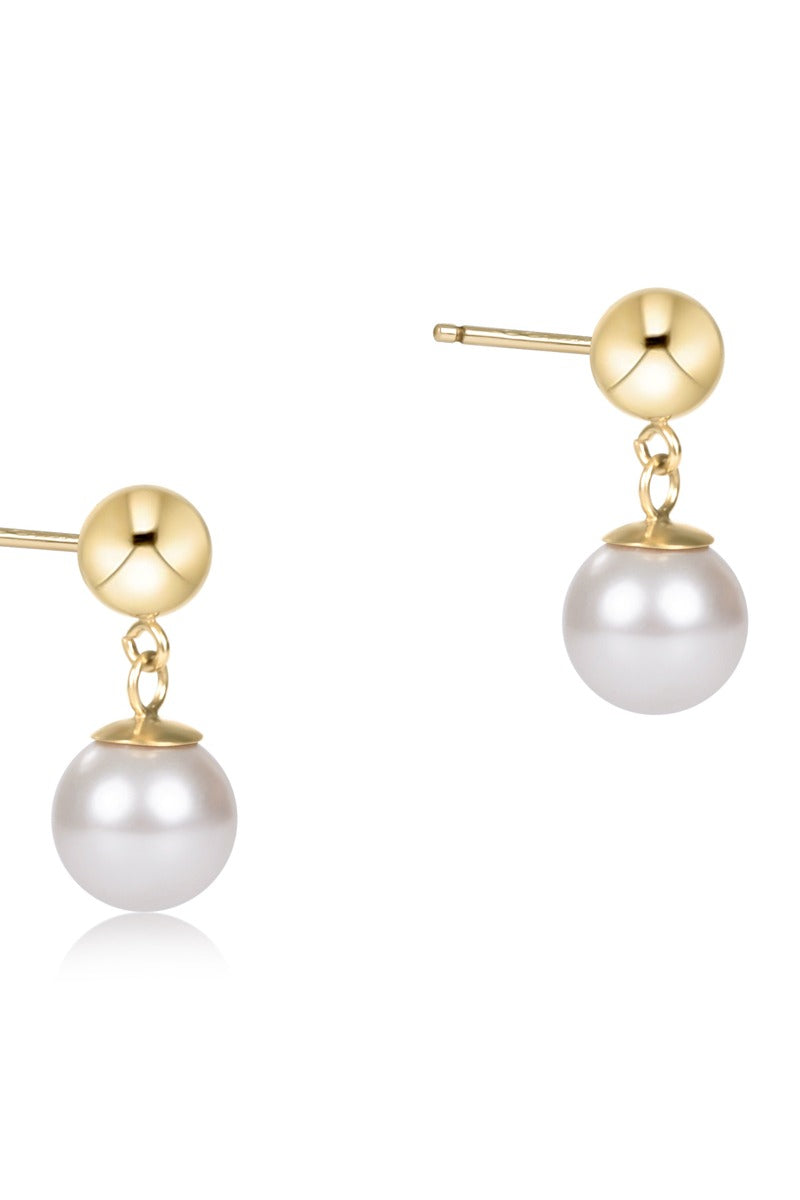 Classic Pearl 8mm Ball Drop Stud Pearl
