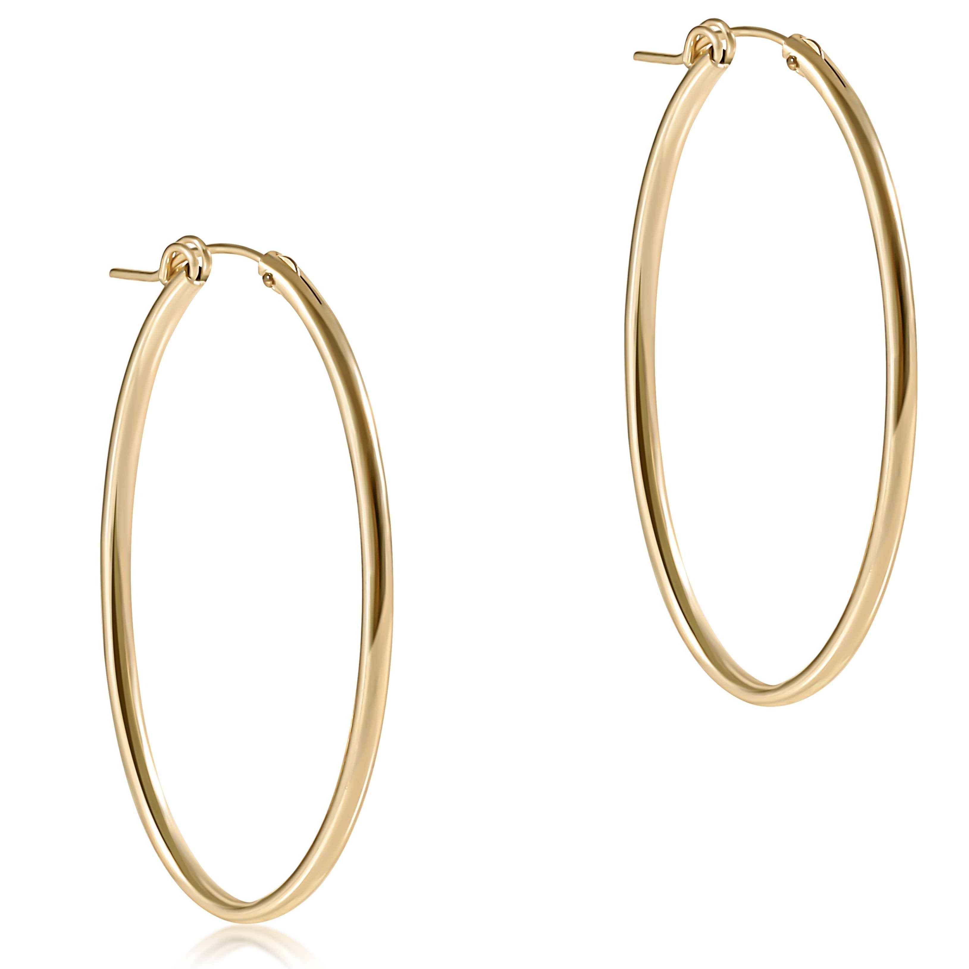 Oval Gold 2" Post Hoop - Smooth