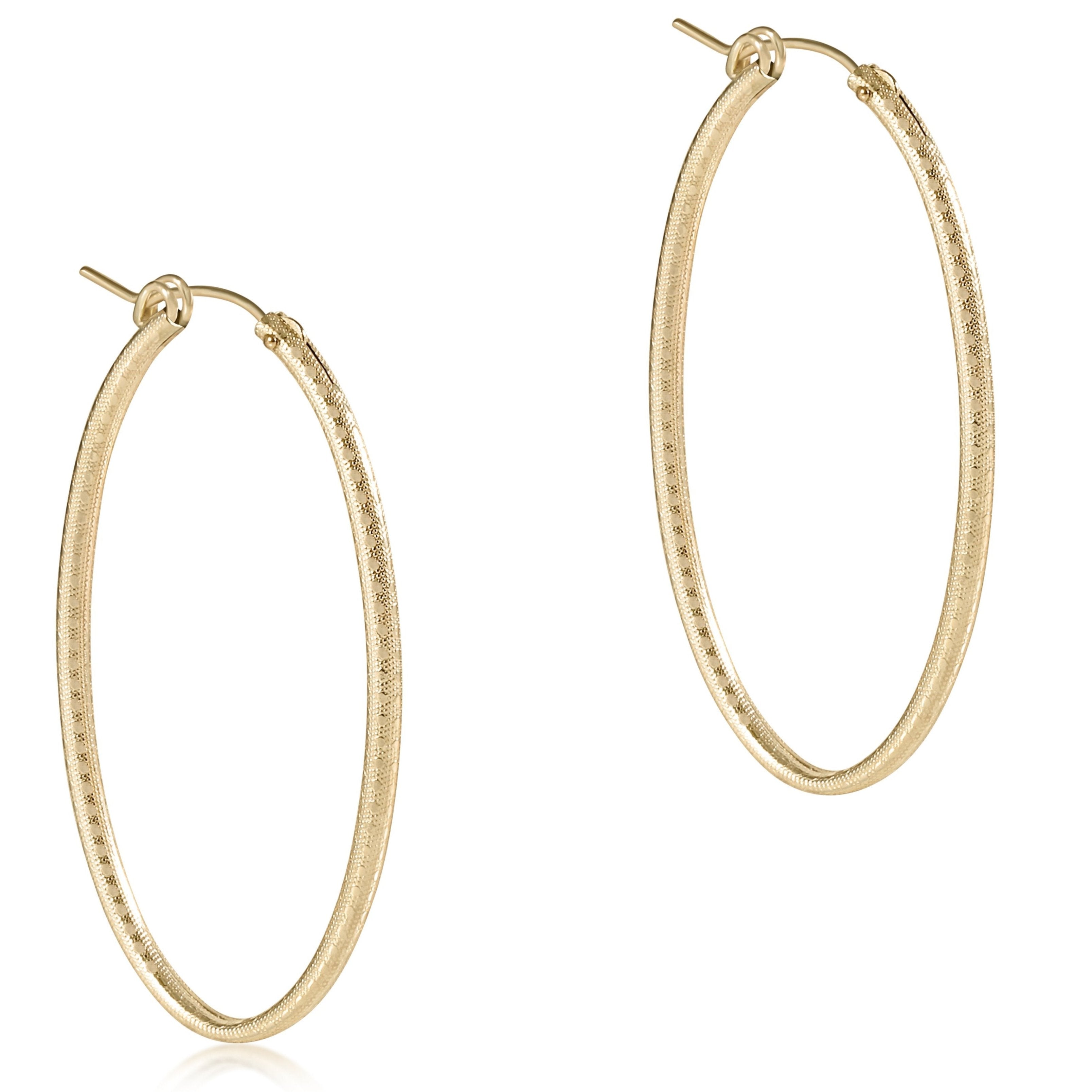 Oval Gold 2" Post Hoop - Textured
