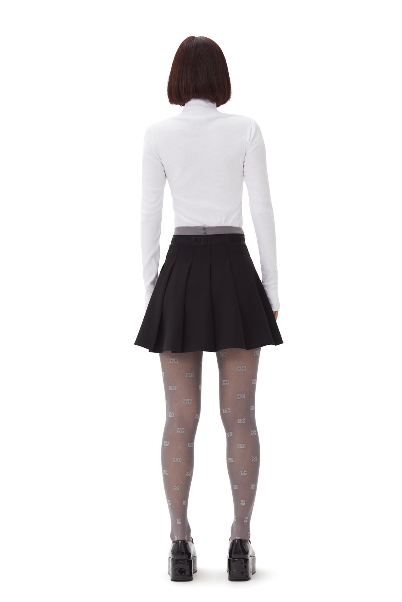 Light Twill Pleated Mini Skirt