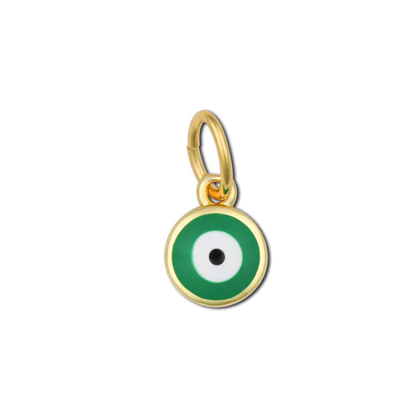 Green Enamel Evil Eye Charm